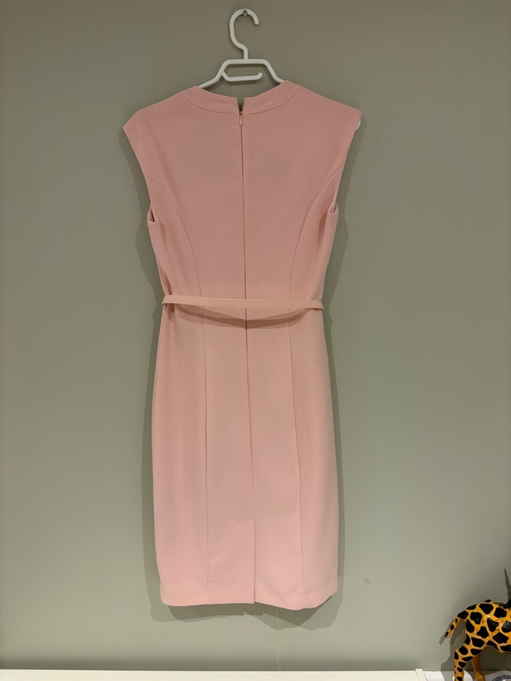 le chateau Blush Cap-Sleeve Sheath Dress with Slim Belt - Picture 2 of 12